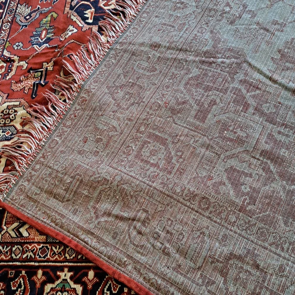 VTG 1960s East German Sofa Cover Rug Couch Throw Colorful Plush 74x58 Bombay VEB
